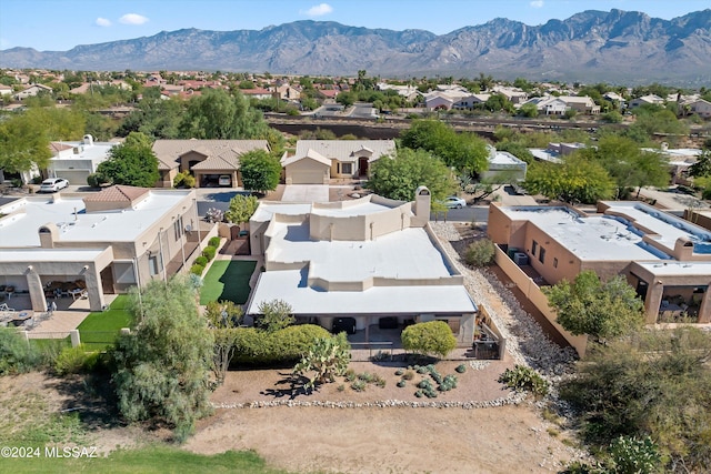 bird's eye view with a mountain view