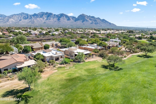 drone / aerial view with a mountain view