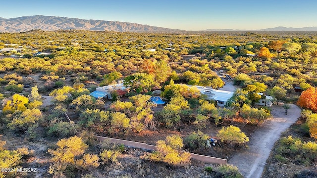 drone / aerial view with a mountain view