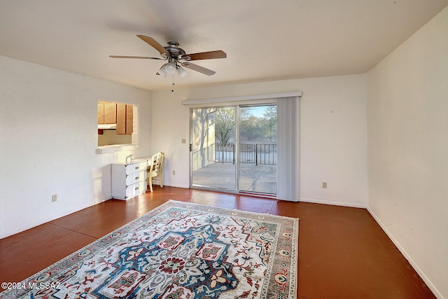 spare room featuring ceiling fan