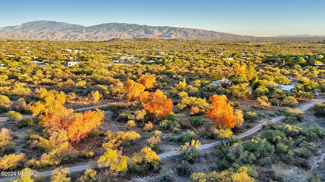 bird's eye view with a mountain view