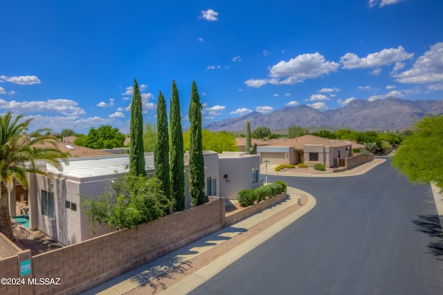 view of street with a mountain view