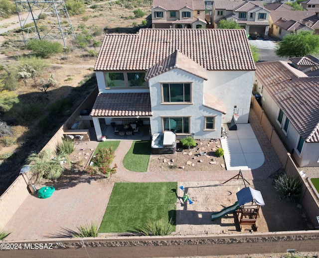 drone / aerial view featuring a residential view