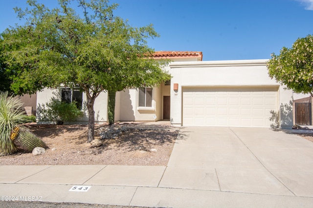 view of front of property featuring a garage