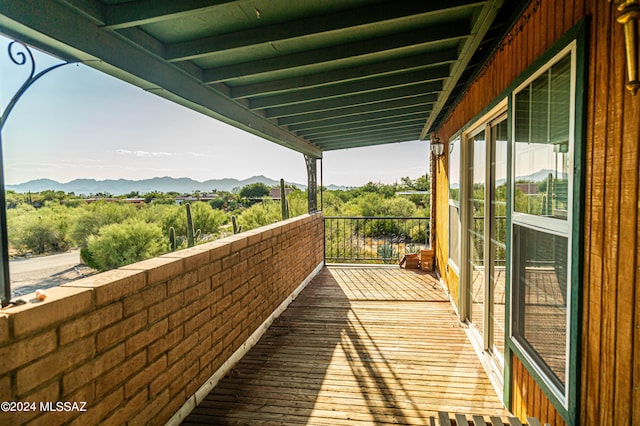 balcony with a mountain view