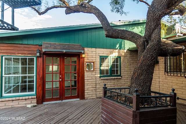 deck featuring french doors