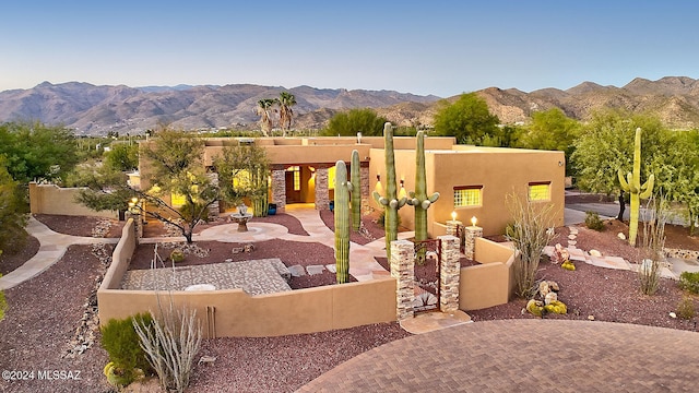 exterior space with a mountain view