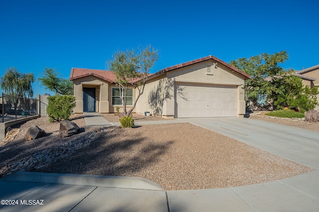 view of front of house with a garage