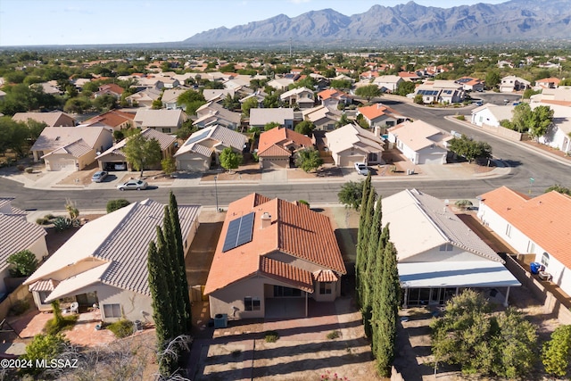 drone / aerial view with a mountain view