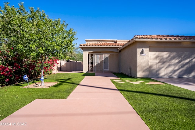 exterior space featuring a garage