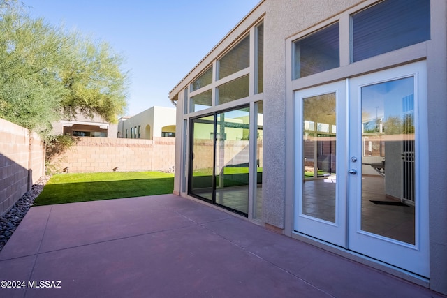 view of patio / terrace featuring french doors