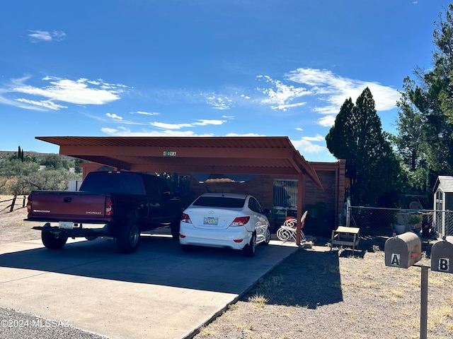 view of car parking with a carport