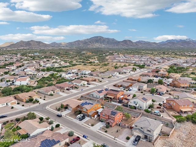 bird's eye view with a mountain view