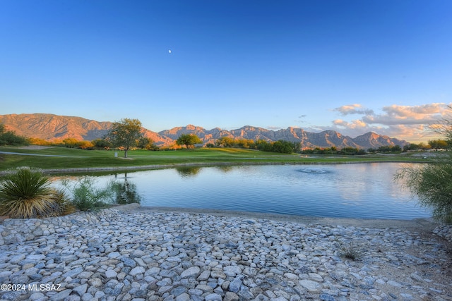 property view of water featuring a mountain view