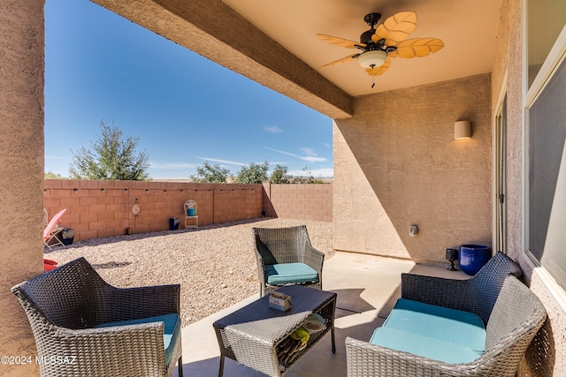 view of patio / terrace with ceiling fan