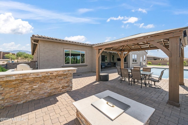 view of patio / terrace featuring a gazebo