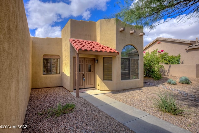 view of pueblo-style home