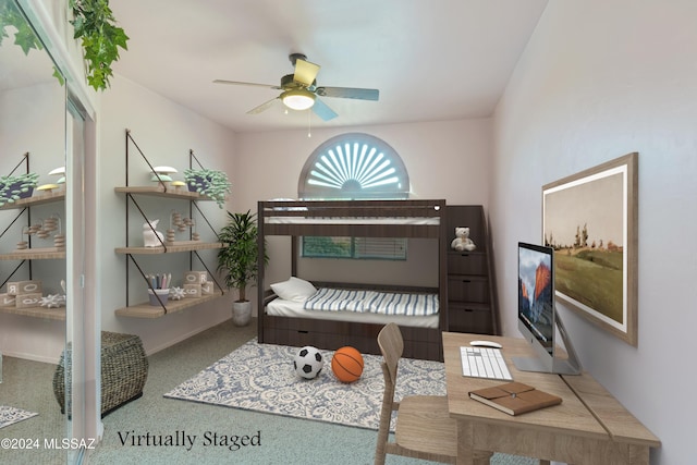 miscellaneous room with ceiling fan