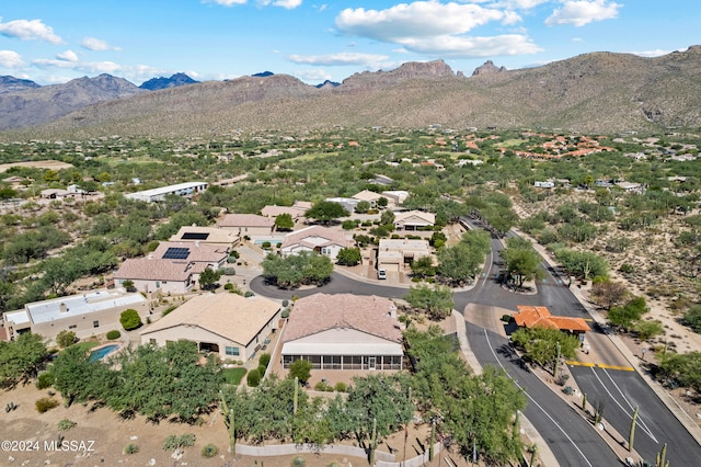 aerial view with a mountain view