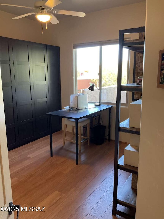 5550 W Open R Pl, Tucson, AZ 85713 - office space with ceiling fan and light wood-style flooring