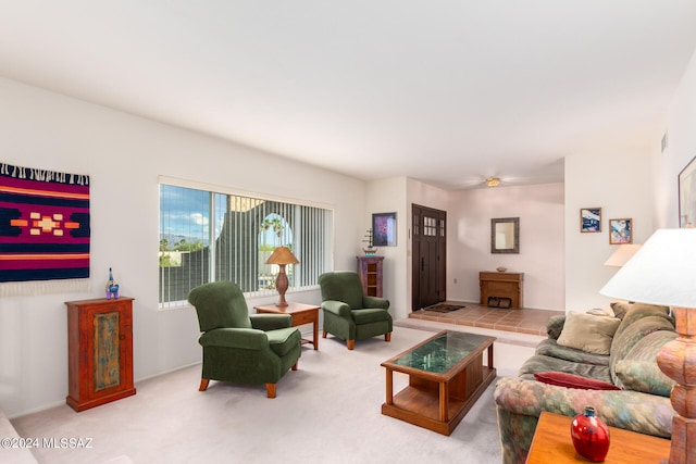 living room featuring carpet floors