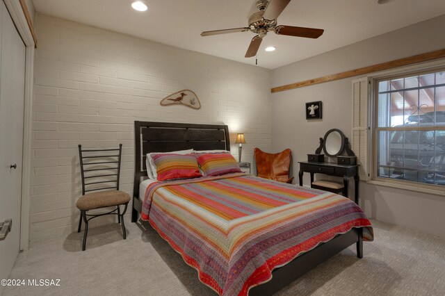 2798 S Camino Selva, Green Valley, AZ 85622 - carpeted bedroom featuring a ceiling fan and recessed lighting