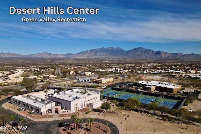 aerial view featuring a mountain view