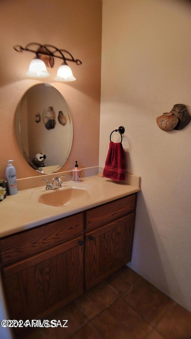 bathroom featuring vanity and tile patterned flooring