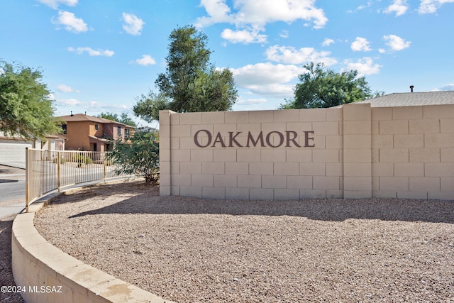 view of community sign