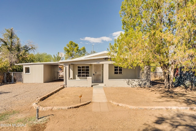 view of front of home with a patio