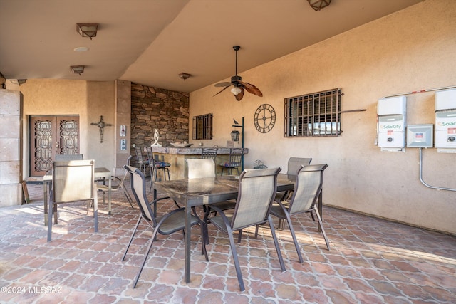 view of patio with ceiling fan