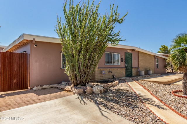 view of front of property with a patio