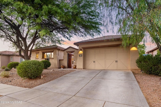 view of front facade with a garage