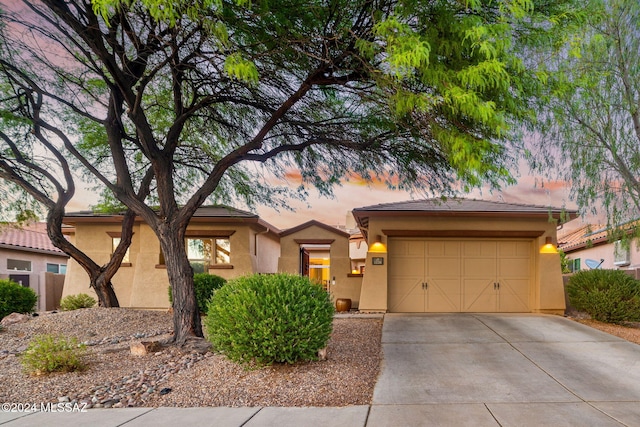 1220 W Calabria Ct, Tucson, AZ 85755 - view of front facade featuring stucco siding, an attached garage, and concrete driveway