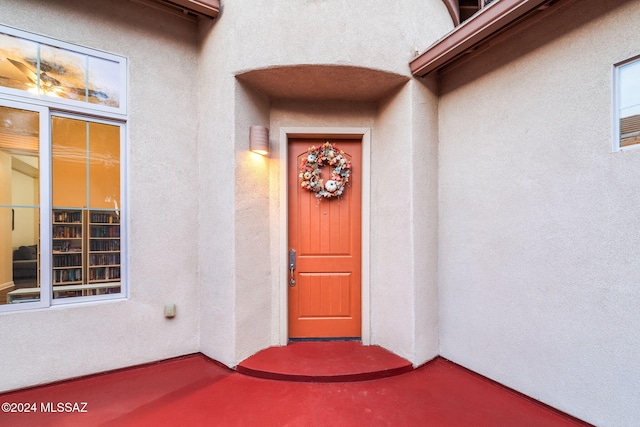 1220 W Calabria Ct, Tucson, AZ 85755 - doorway to property with stucco siding