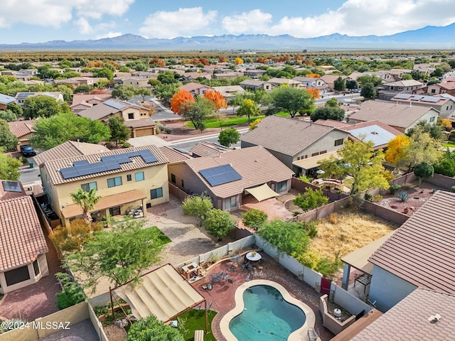 bird's eye view featuring a mountain view