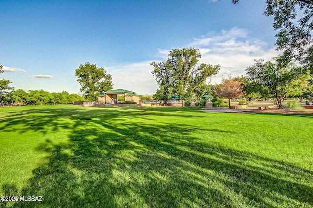 view of yard with a gazebo