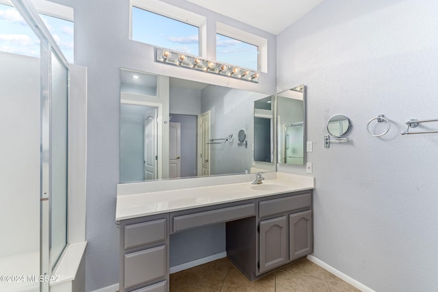 bathroom featuring tile patterned floors and vanity