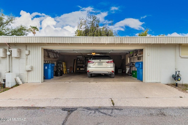 view of garage