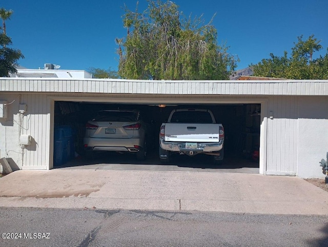 view of garage