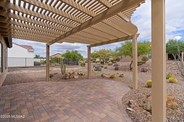 view of patio featuring a fenced backyard