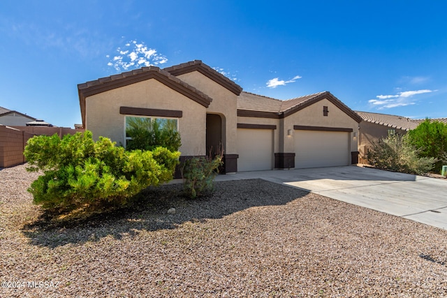 view of front of home featuring a garage