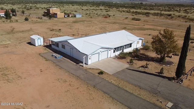 aerial view with a rural view