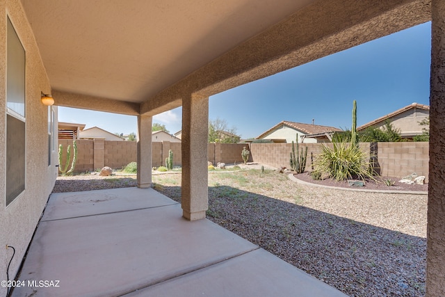 view of patio featuring a fenced backyard