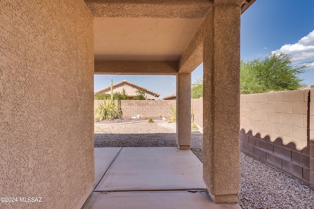 view of patio featuring a fenced backyard