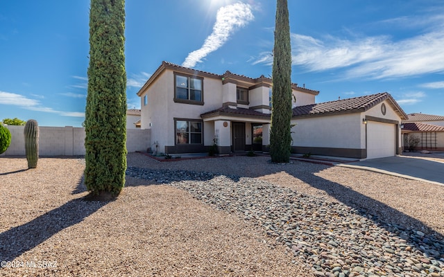 view of front of home featuring a garage