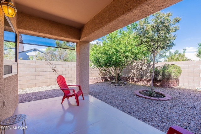 view of patio featuring a fenced backyard