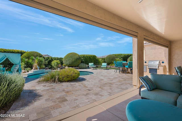 view of patio / terrace with a grill