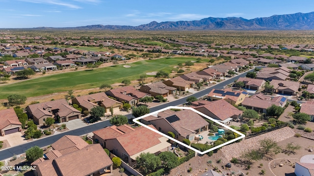 aerial view with a mountain view