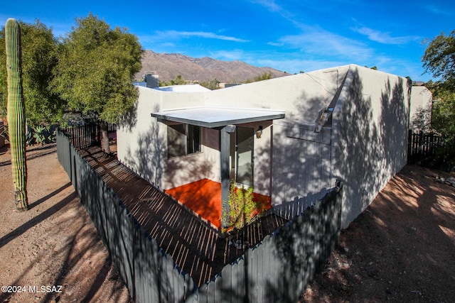 exterior space featuring a mountain view